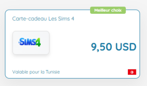 Cartes-cadeaux Les Sims 4 Tunisie