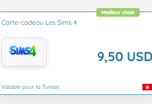 Cartes-cadeaux Les Sims 4 Tunisie