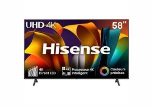TV HISENSE 58″ Smart Série A6N 4K UHD – Noir